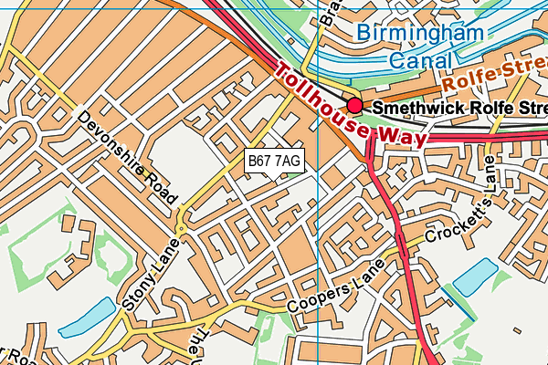 B67 7AG map - OS VectorMap District (Ordnance Survey)