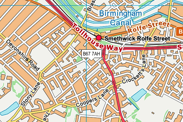 B67 7AH map - OS VectorMap District (Ordnance Survey)