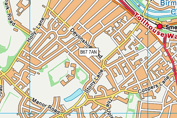 B67 7AN map - OS VectorMap District (Ordnance Survey)