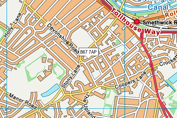 B67 7AP map - OS VectorMap District (Ordnance Survey)