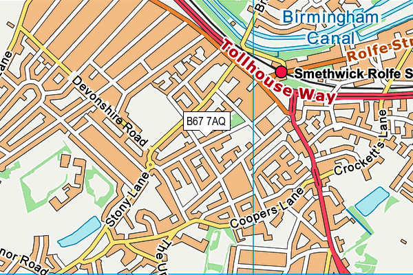 B67 7AQ map - OS VectorMap District (Ordnance Survey)