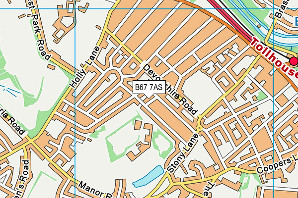 B67 7AS map - OS VectorMap District (Ordnance Survey)