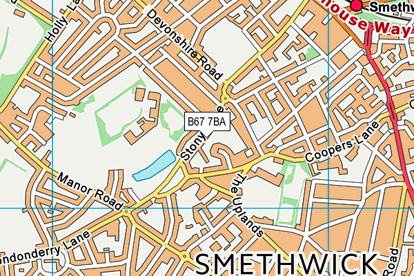 B67 7BA map - OS VectorMap District (Ordnance Survey)