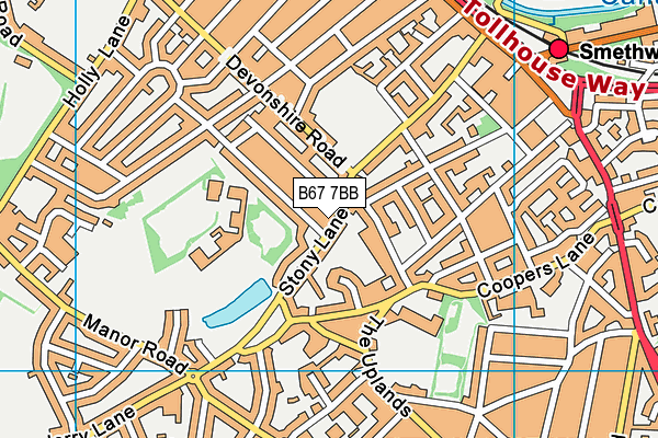 B67 7BB map - OS VectorMap District (Ordnance Survey)