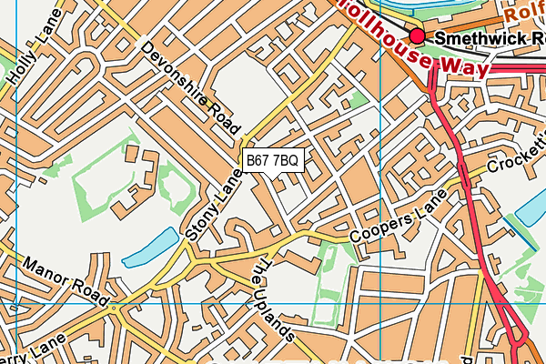 B67 7BQ map - OS VectorMap District (Ordnance Survey)