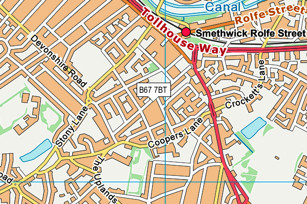 B67 7BT map - OS VectorMap District (Ordnance Survey)