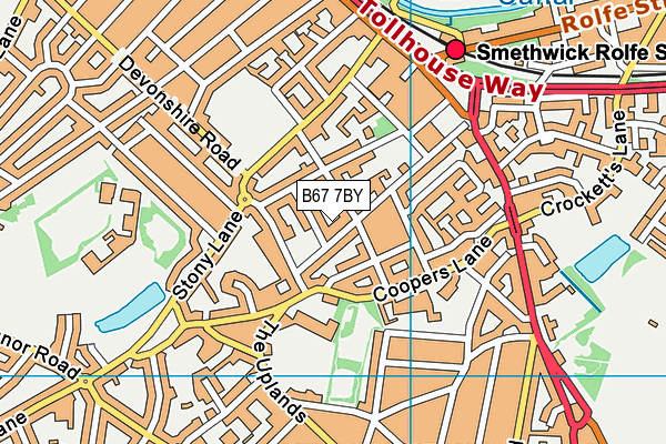 B67 7BY map - OS VectorMap District (Ordnance Survey)