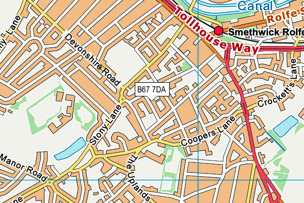 B67 7DA map - OS VectorMap District (Ordnance Survey)