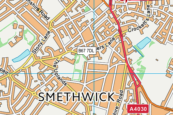 B67 7DL map - OS VectorMap District (Ordnance Survey)