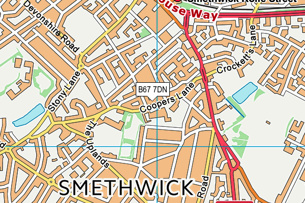 B67 7DN map - OS VectorMap District (Ordnance Survey)