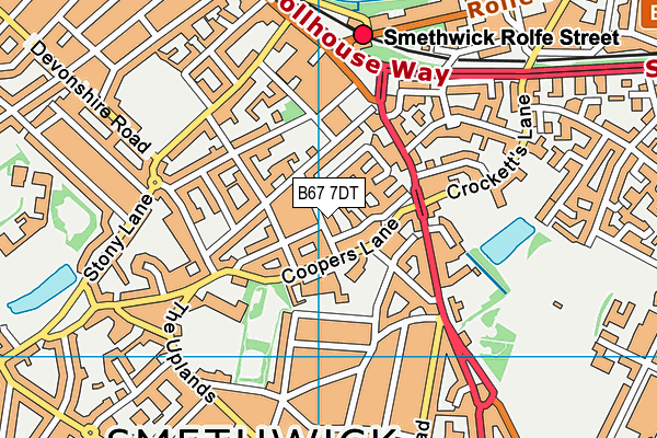 B67 7DT map - OS VectorMap District (Ordnance Survey)