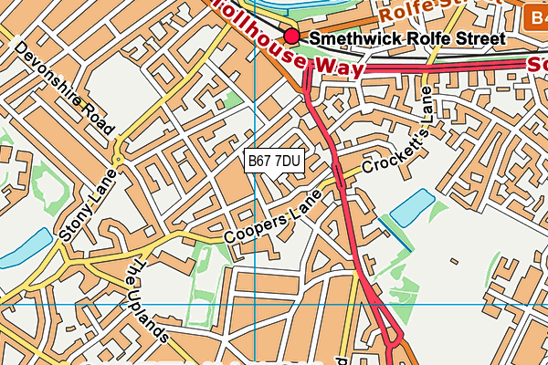 B67 7DU map - OS VectorMap District (Ordnance Survey)