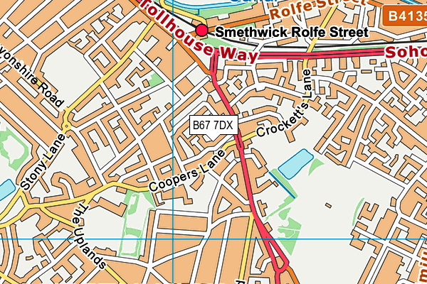 B67 7DX map - OS VectorMap District (Ordnance Survey)