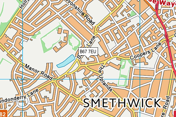 B67 7EU map - OS VectorMap District (Ordnance Survey)