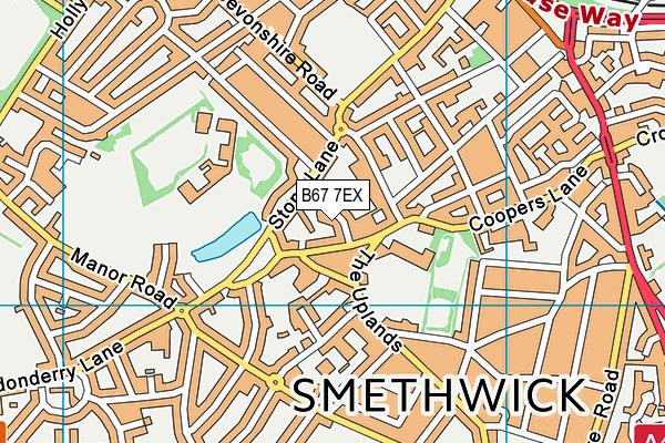 B67 7EX map - OS VectorMap District (Ordnance Survey)