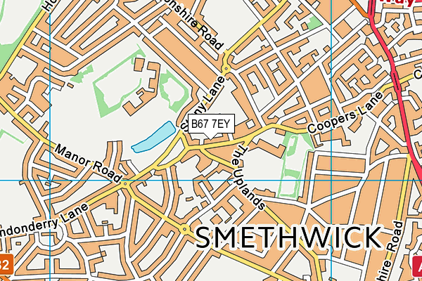 B67 7EY map - OS VectorMap District (Ordnance Survey)