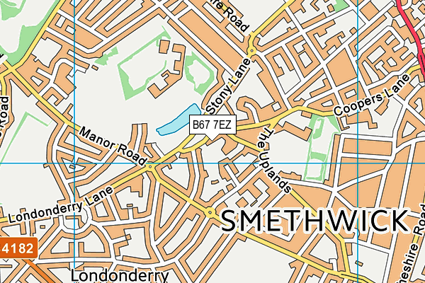 B67 7EZ map - OS VectorMap District (Ordnance Survey)