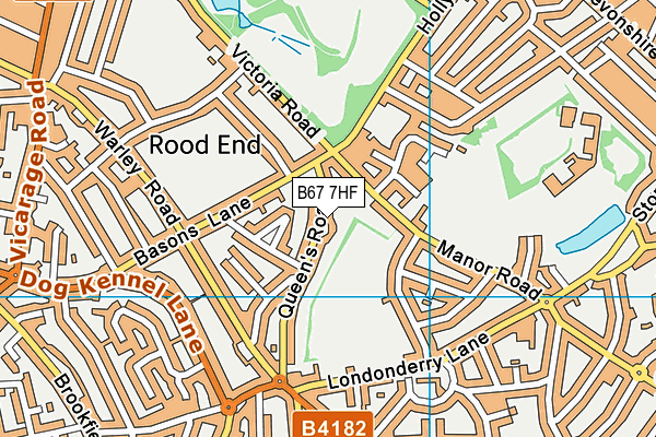 B67 7HF map - OS VectorMap District (Ordnance Survey)