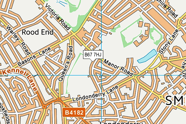 B67 7HJ map - OS VectorMap District (Ordnance Survey)