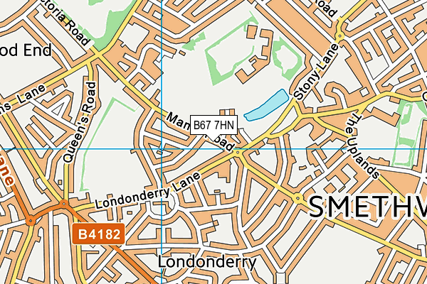B67 7HN map - OS VectorMap District (Ordnance Survey)
