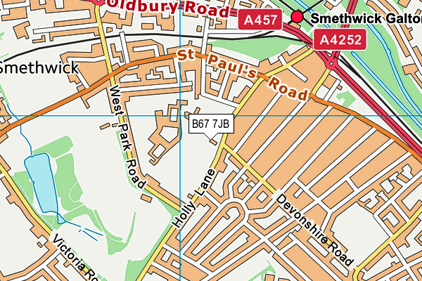 B67 7JB map - OS VectorMap District (Ordnance Survey)