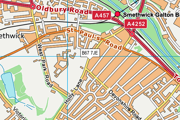 B67 7JE map - OS VectorMap District (Ordnance Survey)