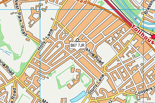 B67 7JR map - OS VectorMap District (Ordnance Survey)