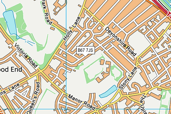 B67 7JS map - OS VectorMap District (Ordnance Survey)