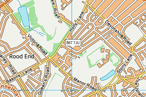 B67 7JU map - OS VectorMap District (Ordnance Survey)