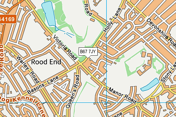 B67 7JY map - OS VectorMap District (Ordnance Survey)