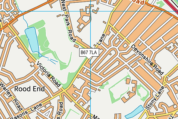 B67 7LA map - OS VectorMap District (Ordnance Survey)