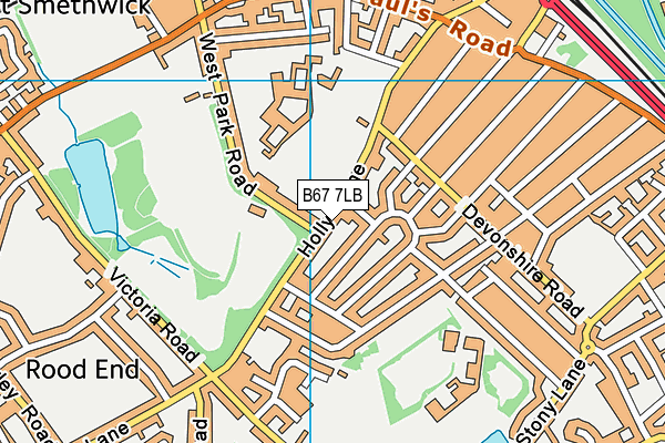 B67 7LB map - OS VectorMap District (Ordnance Survey)