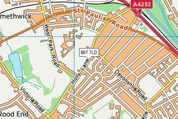 B67 7LD map - OS VectorMap District (Ordnance Survey)