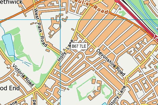 B67 7LE map - OS VectorMap District (Ordnance Survey)