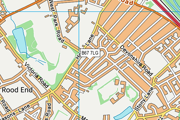 B67 7LG map - OS VectorMap District (Ordnance Survey)