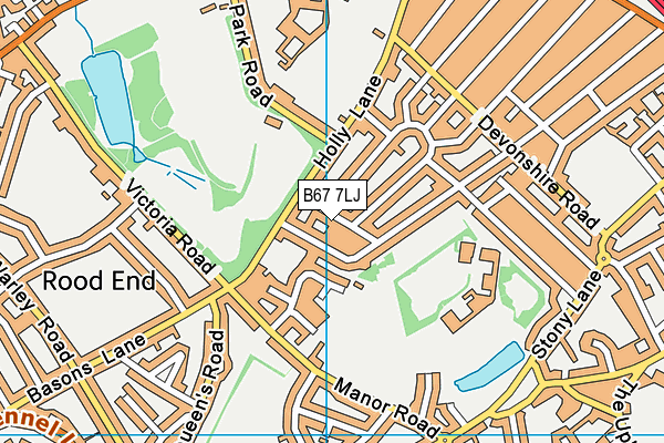 B67 7LJ map - OS VectorMap District (Ordnance Survey)