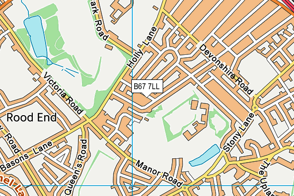 B67 7LL map - OS VectorMap District (Ordnance Survey)