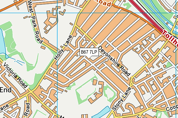 B67 7LP map - OS VectorMap District (Ordnance Survey)