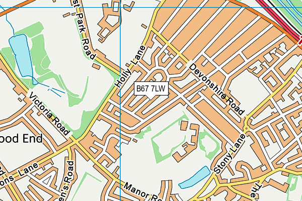 B67 7LW map - OS VectorMap District (Ordnance Survey)