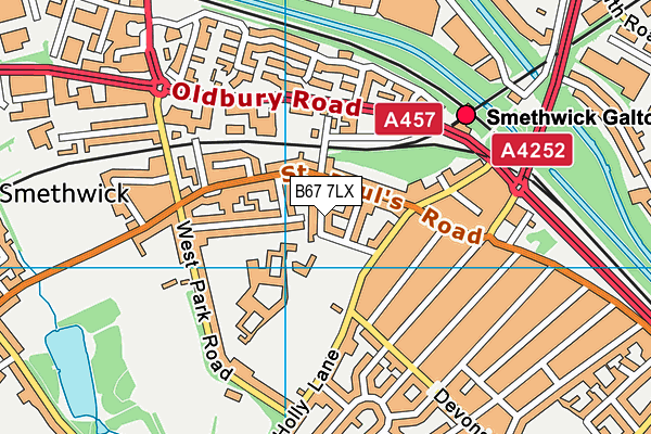 B67 7LX map - OS VectorMap District (Ordnance Survey)