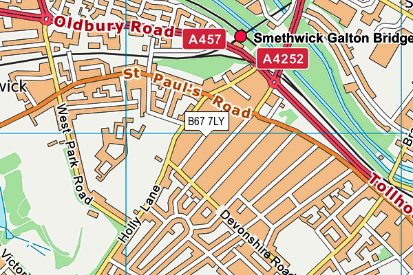 B67 7LY map - OS VectorMap District (Ordnance Survey)