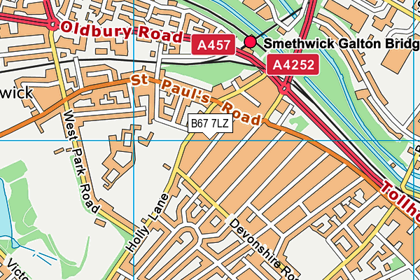 B67 7LZ map - OS VectorMap District (Ordnance Survey)