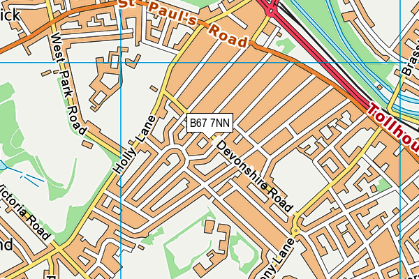 B67 7NN map - OS VectorMap District (Ordnance Survey)