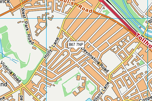 B67 7NP map - OS VectorMap District (Ordnance Survey)