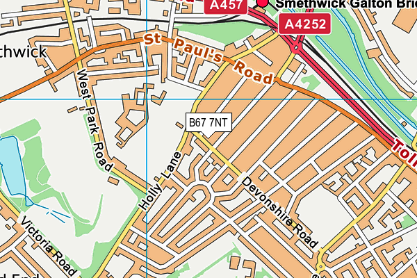 B67 7NT map - OS VectorMap District (Ordnance Survey)