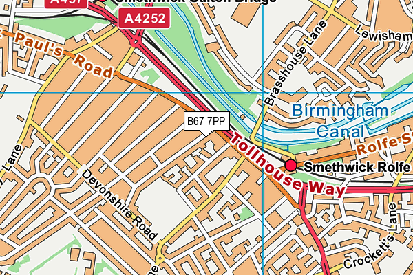 B67 7PP map - OS VectorMap District (Ordnance Survey)