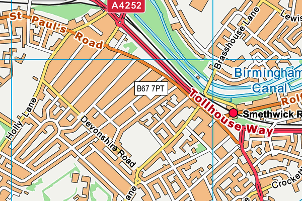 B67 7PT map - OS VectorMap District (Ordnance Survey)