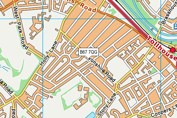 B67 7QG map - OS VectorMap District (Ordnance Survey)