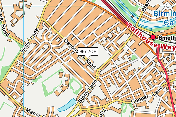 B67 7QH map - OS VectorMap District (Ordnance Survey)