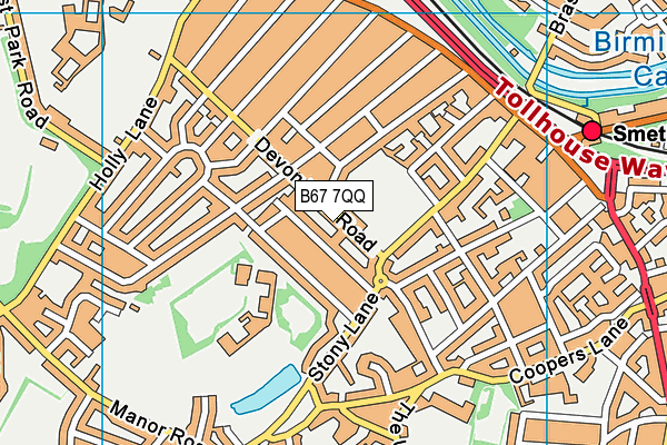 B67 7QQ map - OS VectorMap District (Ordnance Survey)